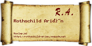 Rothschild Arián névjegykártya
